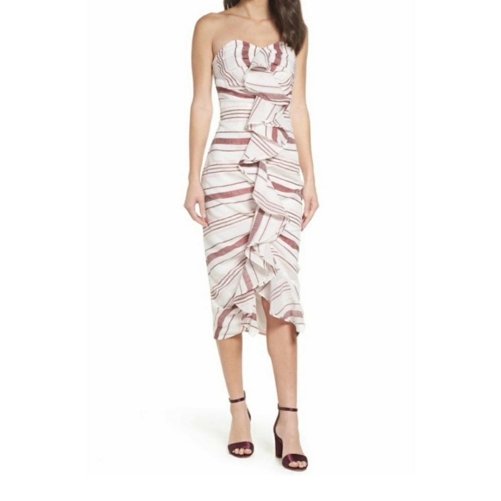 C/MEO Collective On Her Own Strapless Midi dress